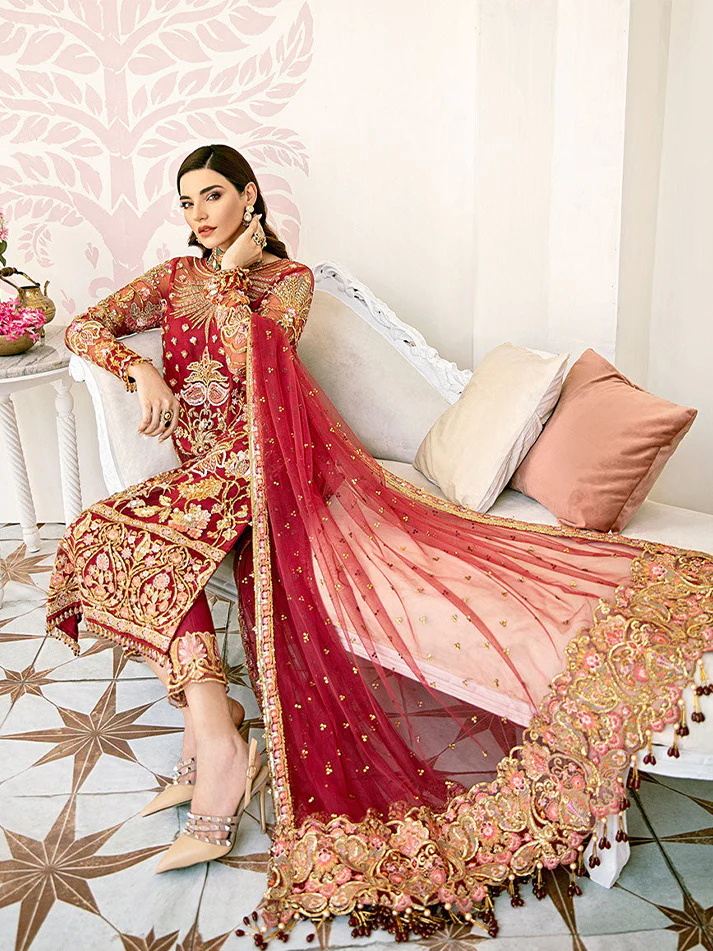 Rouge Embroidered Net 3-Piece Suit WS-06 - Image 3