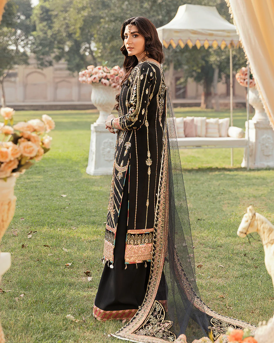 Zareen Embroidered Silk 3-Piece Suit WU-01 - Image 4